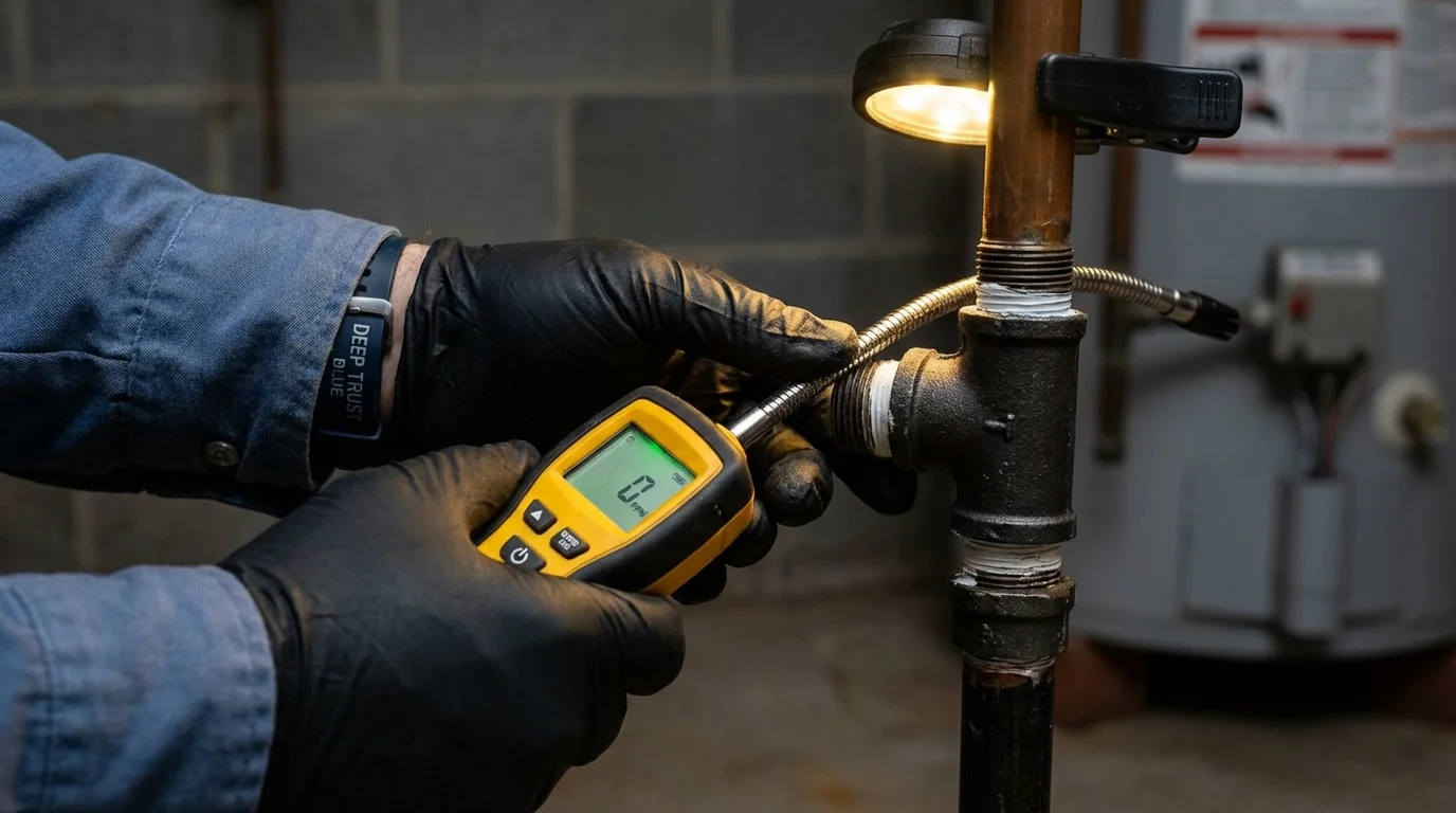 Gas leak detection with electronic sniffer by Johns Plumbing LLC in Alexander City