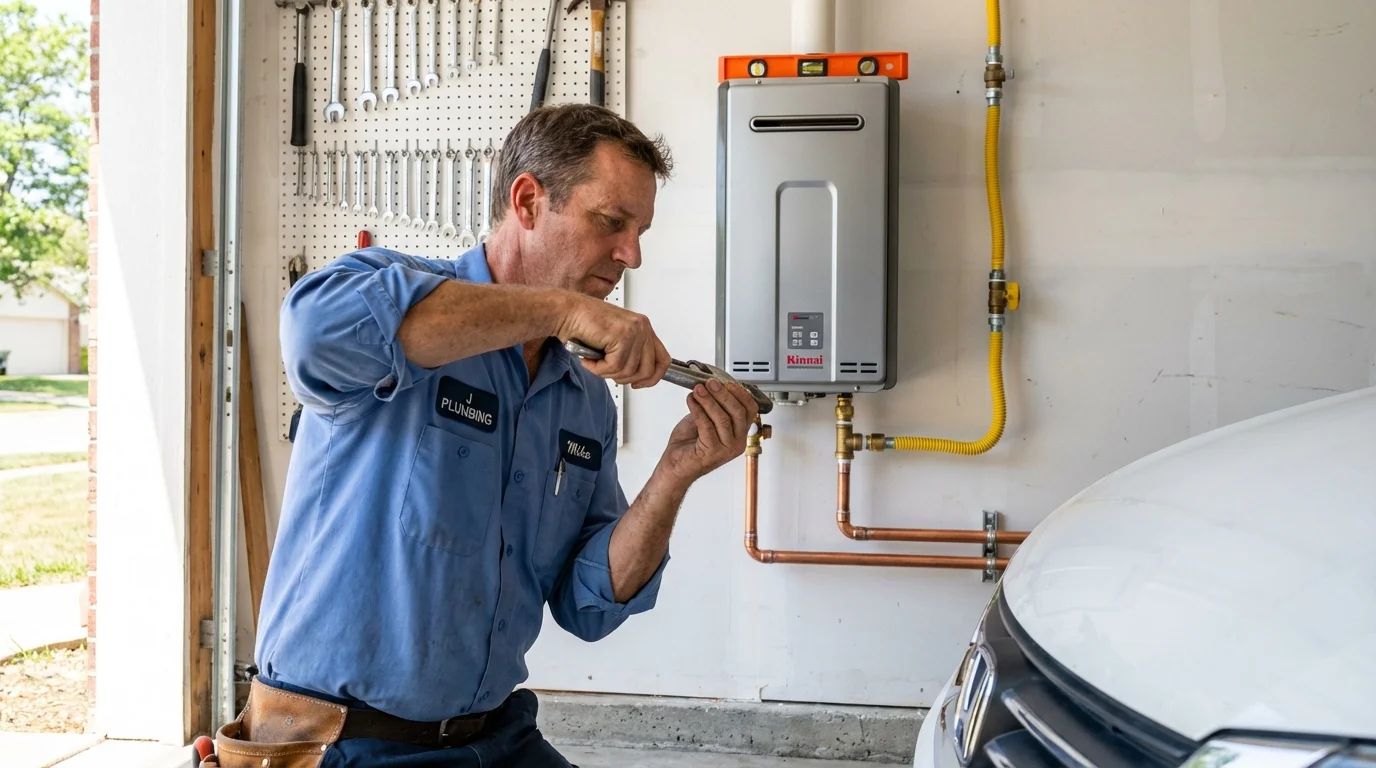 Tankless water heater installation by a Johns Plumbing LLC plumber in Alexander City